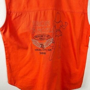 Motorcycle rally USA size large women’s vest orange